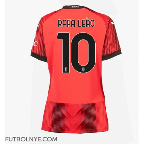 Camiseta AC Milan Rafael Leao #10 Primera Equipación para mujer 2023-24 manga corta